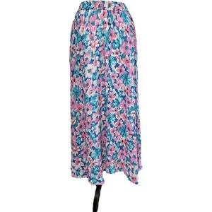 Vintage 90s Lilly Pulitzer Pink Blue Floral Pull On Maxi Skirt Size‎ 8/10